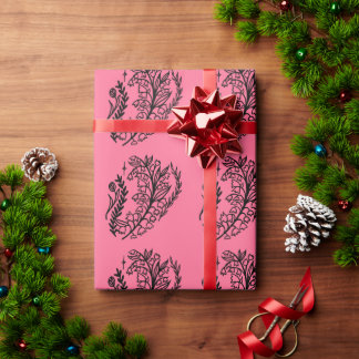 Papier Cadeau Abstrait Boho Tache De Peinture Avec Fleurs Sauvag