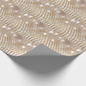 Papier Cadeau Abstrait Brown, Waves Stars Arrière - plan. (Coin)