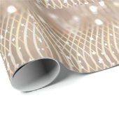 Papier Cadeau Abstrait Brown, Waves Stars Arrière - plan. (Coin rond)