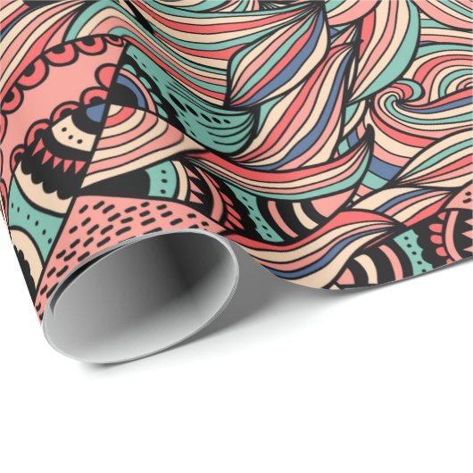 Papier Cadeau Abstrait coloré (Coin rond)