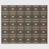 Papier Cadeau Abstrait coloré : design de poche carré. (Plat)