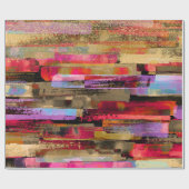 Papier Cadeau Abstrait coloré et paillettes (Plat)