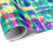 Papier Cadeau Abstrait coloré moderne teint Motif de teinture (Coin rond)