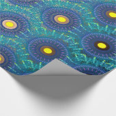 Papier Cadeau Abstrait de style Mandala bleu (Coin)