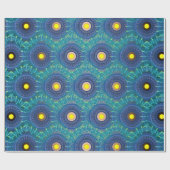 Papier Cadeau Abstrait de style Mandala bleu (Plat)