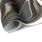 Papier Cadeau Abstrait élégant rétro couleurs texture fluide num (Coin rond)