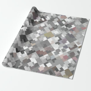 Papier Cadeau Abstrait en mosaïque gris clair sans couture PA a
