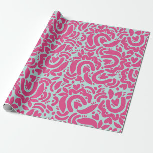 Papier Cadeau Abstrait feuille motif