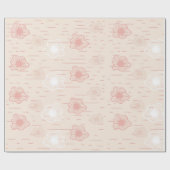 Papier Cadeau Abstrait Fleur de Pêche (Plat)