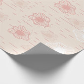 Papier Cadeau Abstrait Fleur de Pêche (Coin)