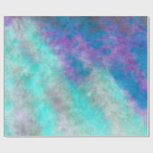 Papier Cadeau Abstrait Floral Art Turquoise Blue Purple Decoupag (Plat)