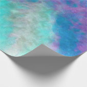 Papier Cadeau Abstrait Floral Art Turquoise Blue Purple Decoupag (Coin)