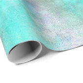 Papier Cadeau Abstrait Floral Art Turquoise Blue Purple Decoupag (Coin rond)