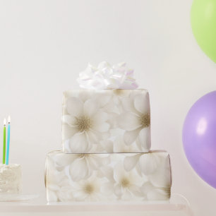 Papier Cadeau Abstrait floral d'ivoire doux