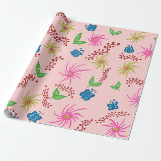 Papier Cadeau Abstrait Floral Mandala Motif Design rouge