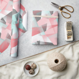 Papier Cadeau Abstrait Hip moderne Motif d'art géométrique mosaï