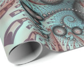 Papier Cadeau Abstrait Imaginaire dynamique Fractal Art Brown Bl (Coin rond)