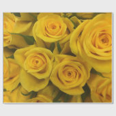 Papier Cadeau Abstrait Jardin de Roses Blanches Élégant Wrappin  (Plat)