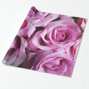 Papier Cadeau Abstrait Jardin de Roses Blanches Élégant Wrappin