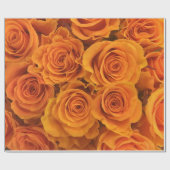 Papier Cadeau Abstrait Jardin de Roses Blanches Élégant Wrappin  (Plat)