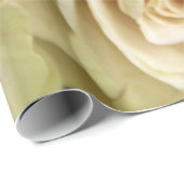 Papier Cadeau Abstrait Jardin de Roses Blanches Élégant Wrappin  (Coin rond)