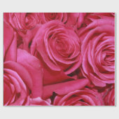 Papier Cadeau Abstrait Jardin de Roses Blanches Élégant Wrappin (Plat)