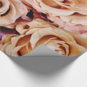 Papier Cadeau Abstrait Jardin de Roses Blanches Élégant Wrappin  (Coin)