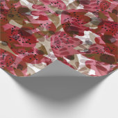 Papier Cadeau Abstrait joli joli fleurs rouges design floral (Coin)