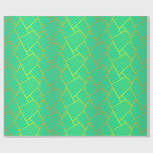 Papier Cadeau Abstrait Line Motif Jaune & Orange (Plat)
