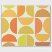 Papier Cadeau Abstrait milieu du siècle moderne cercles orange j (Plat)