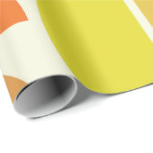 Papier Cadeau Abstrait milieu du siècle moderne cercles orange j (Coin rond)