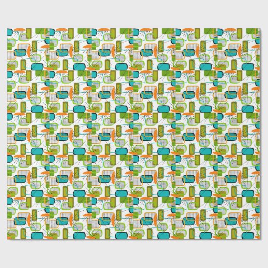 Papier Cadeau Abstrait moderne du milieu du siècle #57 (Plat)