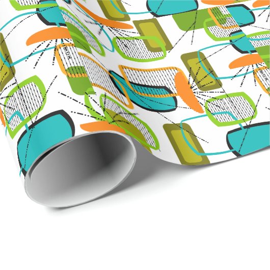 Papier Cadeau Abstrait moderne du milieu du siècle #57 (Coin rond)