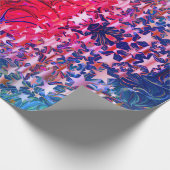 Papier Cadeau Abstrait moderne | ÉTOILES DE NOËL | Violet (Coin)