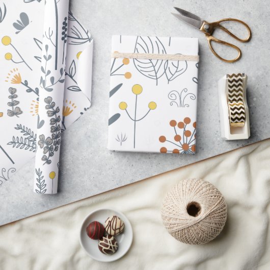 Papier Cadeau Abstrait moderne Floral sans couture Motif (Artisanat)