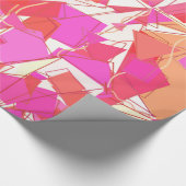Papier Cadeau Abstrait Moderne Milieu de Siècle, Fuchsia, Orange (Coin)