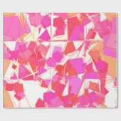 Papier Cadeau Abstrait Moderne Milieu de Siècle, Fuchsia, Orange (Plat)
