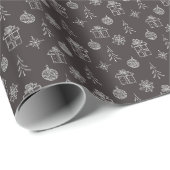 Papier Cadeau Abstrait moderne Simple Motif de Noël (Coin rond)