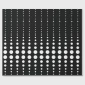 Papier Cadeau Abstrait moderne stylisé noir blanc lignes points (Plat)