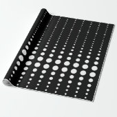 Papier Cadeau Abstrait moderne stylisé noir blanc lignes points (Déroulé)