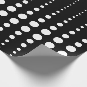 Papier Cadeau Abstrait moderne stylisé noir blanc lignes points