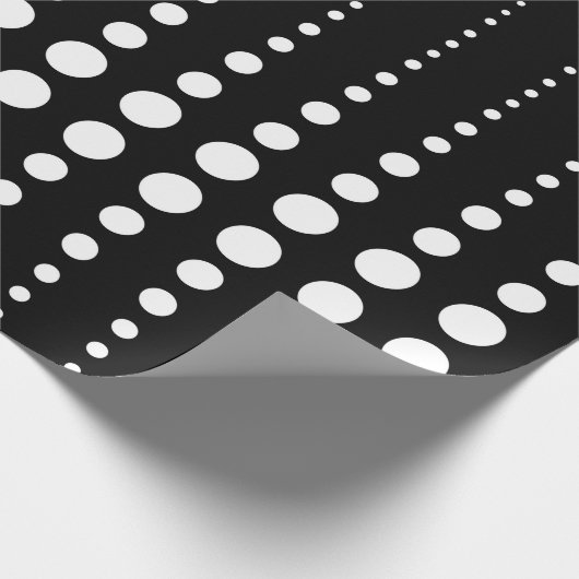 Papier Cadeau Abstrait moderne stylisé noir blanc lignes points (Coin)