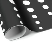 Papier Cadeau Abstrait moderne stylisé noir blanc lignes points (Coin rond)