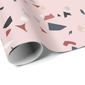 Papier Cadeau Abstrait moderne Terrazzo Motif du milieu du siècl (Coin rond)