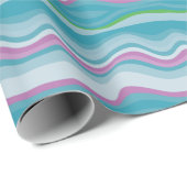 Papier Cadeau Abstrait moderne Turquoise rose (Coin rond)