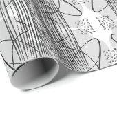 Papier Cadeau Abstrait Monotone moderne Boho noir et blanc (Coin rond)