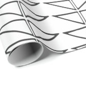 Papier Cadeau Abstrait noir blanc Formes Motif ironique (Coin rond)