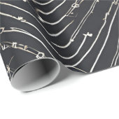 Papier Cadeau Abstrait Noir Blanc Motif Moderne N'Importe Quelle (Coin rond)