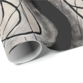 Papier Cadeau abstrait noir design (Coin rond)