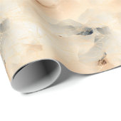 Papier Cadeau Abstrait noir et beige (Coin rond)